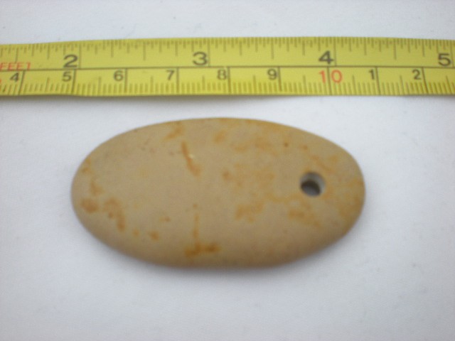 Jewellery supplies . Top drilled Mediterranean beach pebble. Pretty smooth rock by Oceangifts